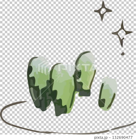 かわいい手描きの水彩タッチのサボテンイラスト 132690477