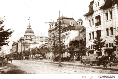 古写真　1918-1923年　東京　日本橋通り 132690889