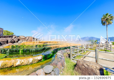 初秋の小浜温泉湯棚 長崎県雲仙市 初秋の小浜温泉湯棚 長崎県雲仙市 132690975