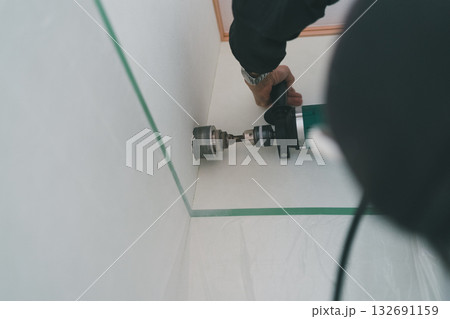 installation of an air conditioner installation of an air conditioner 132691159