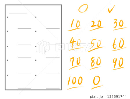 テスト採点合成用素材(オレンジ) テスト採点合成用素材(オレンジ) 132691744