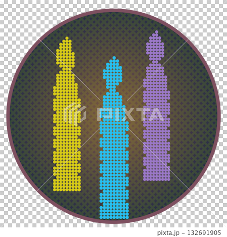 Three Christmas candle decorations Three Christmas candle decorations 132691905