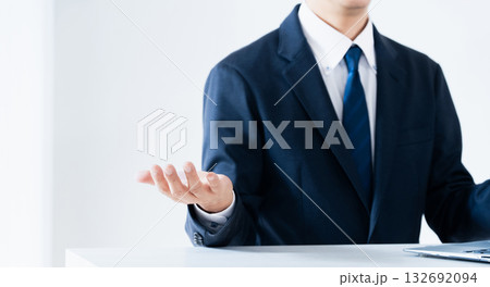 説明するビジネスマン 説明するビジネスマン 132692094