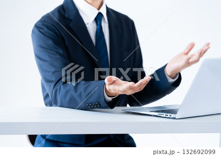 説明するビジネスマン 132692099