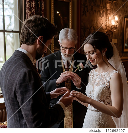 Man and a woman are getting married 132692497