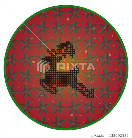 トナカイの円形クリスマス飾り トナカイの円形クリスマス飾り 132692583