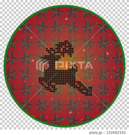 トナカイの円形クリスマス飾り トナカイの円形クリスマス飾り 132692583