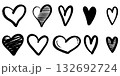 Doodle sketch style of hearts icon vector illustration for concept design. 132692724