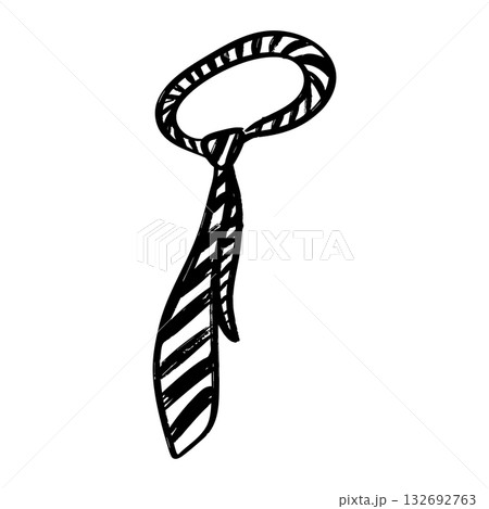 Simple hand drawn sketch of a necktie with...のイラスト素材 [132692763] - PIXTA