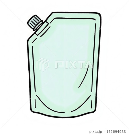詰め替え用のシンプルな液体ボディソープのイラスト 132694988