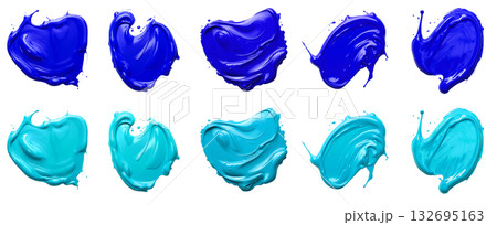 2 Collection set of blue aqua, blob paint ink liquid smear smudge swatch cream gel wax on transparent background cutout, PNG file. Many different design. Mockup template 2 Collection set of blue aqua, blob paint ink liquid smear smudge swatch cream gel wax on transparent background cutout, PNG file. Many different design. Mockup template 132695163