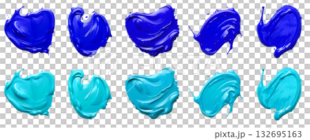 2 Collection set of blue aqua, blob paint ink liquid smear smudge swatch cream gel wax on transparent background cutout, PNG file. Many different design. Mockup template 2 Collection set of blue aqua, blob paint ink liquid smear smudge swatch cream gel wax on transparent background cutout, PNG file. Many different design. Mockup template 132695163