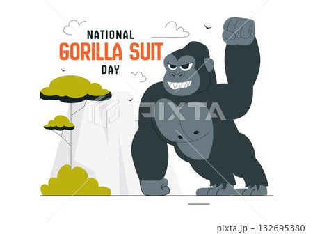 National Gorilla Suit Day Vector Illustration on January 31 Featuring a Gorilla Dressed in a Suit in a Flat Cartoon Style Background National Gorilla Suit Day Vector Illustration on January 31 Featuring a Gorilla Dressed in a Suit in a Flat Cartoon Style Background 132695380
