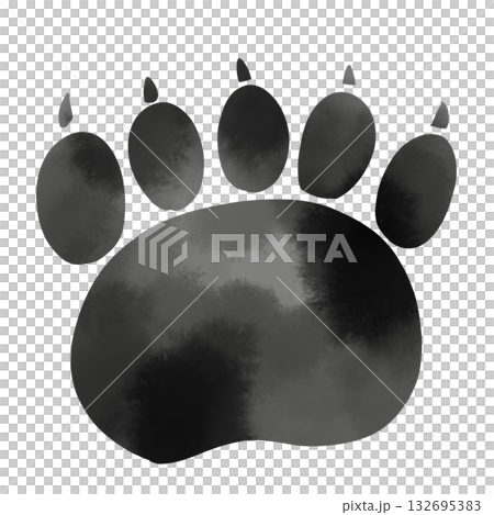 水彩風　熊の足跡シンプルイラスト 132695383