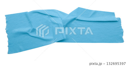 light blue crumpled torn tape isolated on transparent background. light blue crumpled torn tape isolated on transparent background. 132695397