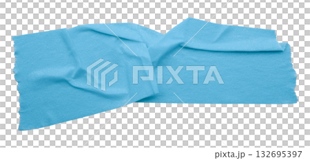 light blue crumpled torn tape isolated on transparent background. light blue crumpled torn tape isolated on transparent background. 132695397