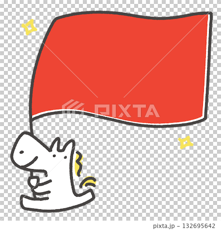 白馬奔騰,旗幟飄揚,新年素材 文字空間 頁邊距 白馬奔騰,旗幟飄揚,新年素材 文字空間 頁邊距 132695642