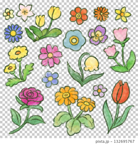 七彩花朵素材 七彩花朵素材 132695767