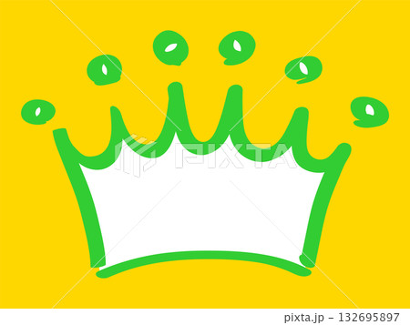 マーカーラインで描いた王冠のアイコンのカラフルなイラスト 132695897