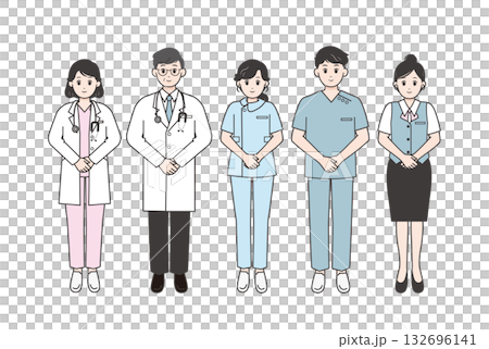 醫院工作人員面帶微笑的插圖 132696141