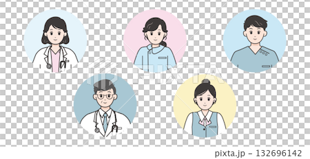 Hospital staff face icon illustration 132696142