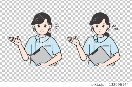 一組女護士指導的插圖 一組女護士指導的插圖 132696144