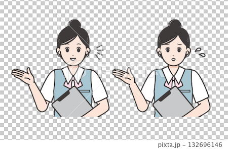 一組女性辦公室職員指路的插圖 132696146