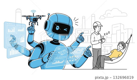 AIがもたらすスマートワークと豊かな未来 132696819