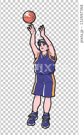 Illustration of a boy shooting a basketball Illustration of a boy shooting a basketball 132697368