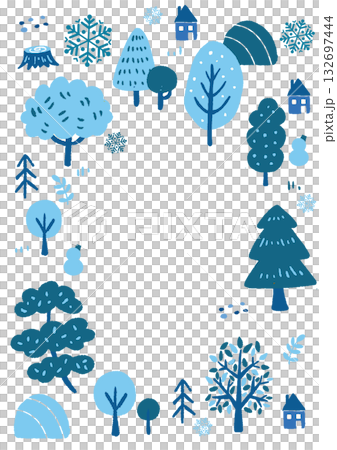 Hand-painted cute winter background material Hand-painted cute winter background material 132697444