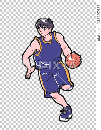 男孩運球的插圖 男孩運球的插圖 132697487