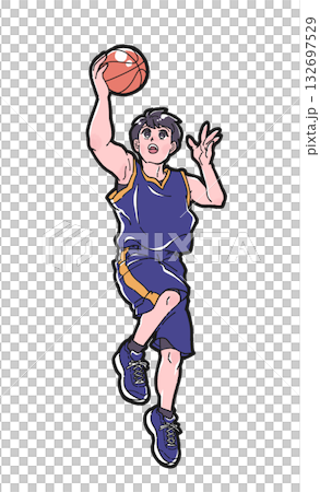 男孩上籃的插圖 男孩上籃的插圖 132697529