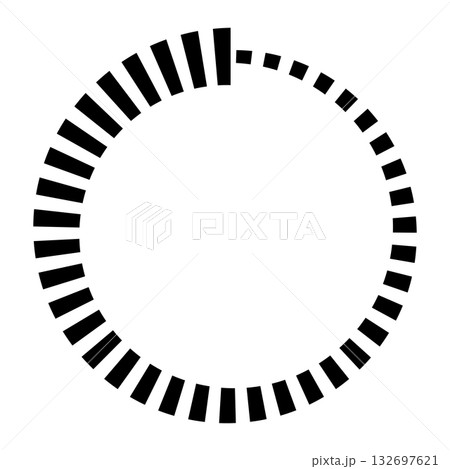 Circular Loading Progress Icon with Black Bars, loading spinner 132697621