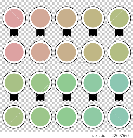 一套彩色獎牌圖標 132697668