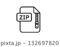 ZIPファイルアイコン、ベクター 132697820