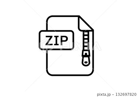 ZIPファイルアイコン、ベクター 132697820