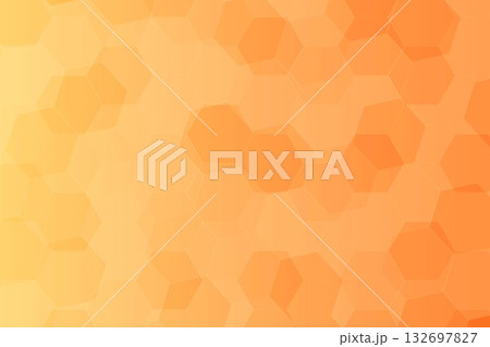Overlapping hexagon shape pattern vector illustration in gradient orange and yellow colors. 132697827