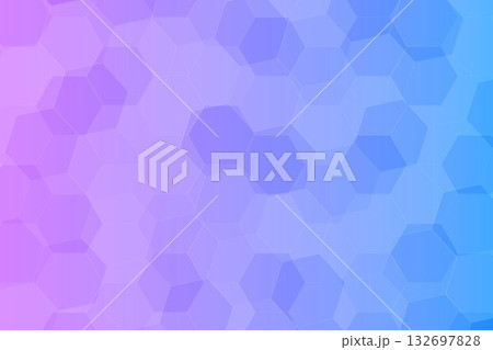 Hexagon pattern vector illustration in gradient blue and purple colors. 132697828