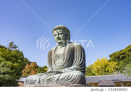 爽やかな青空と鎌倉の大仏 爽やかな青空と鎌倉の大仏 132698002