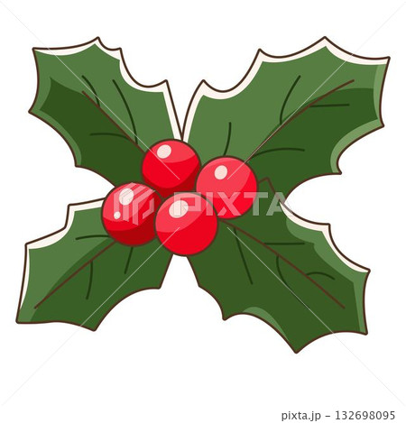 Holly berry icon. Cartoon illustration of holly berry vector 132698095