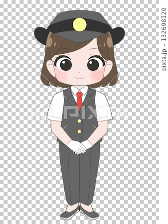 女性駅員のかわいいイラスト 女性駅員のかわいいイラスト 132698120