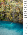 【紅葉】白砂渓谷　色付く木々とエメラルドグリーンの水面 132698266