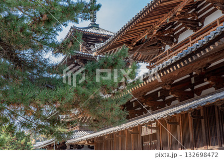 法隆寺 金堂と五重塔 法隆寺 金堂と五重塔 132698472
