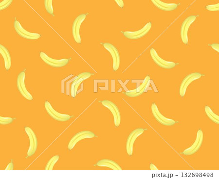 Yellow banana fruits seamless pattern doodle design on orange background vector illustration Yellow banana fruits seamless pattern doodle design on orange background vector illustration 132698498