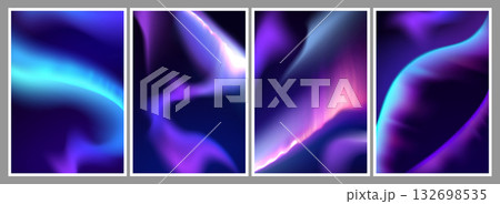 Aurora borealis color backgrounds set 132698535