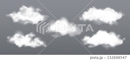 Fluffy cloud elements with transparent sky 132698547