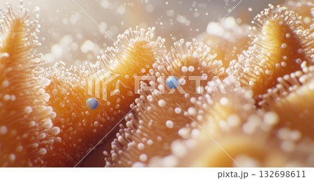Coral close-up with pearls in soft light, suitable as background 132698611