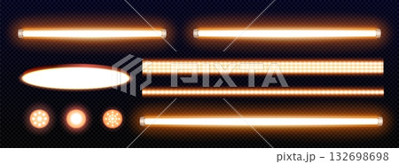 LED light strips, lamps on transparent background LED light strips, lamps on transparent background 132698698