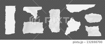 Torn paper cutout set with ripped edges 132698700