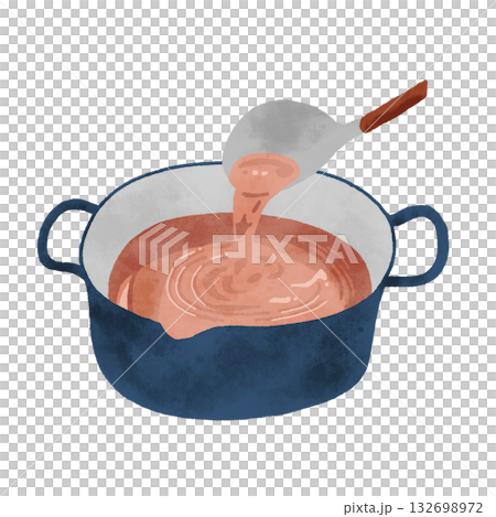 這是一幅用鍋子熬製鰹魚湯的場景插圖。 這是一幅用鍋子熬製鰹魚湯的場景插圖。 132698972